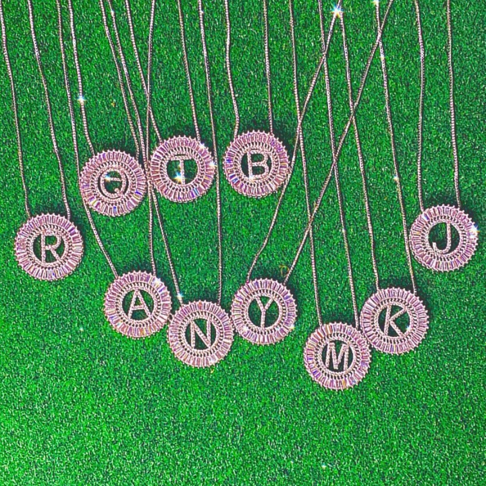 Monogram necklace and earring set